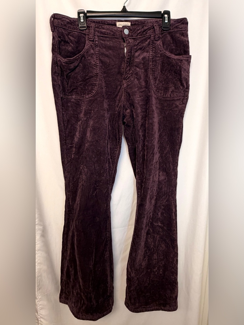 Pilcro Anthropologie Purple Wide-Wale Corduroy Flare Pants Women’s Size 32